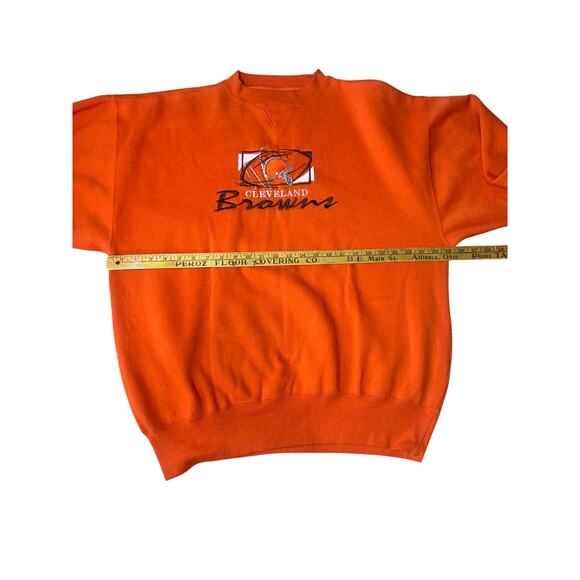 Vintage Cleveland Browns Football embroidered orange crewneck sweatshirt men XL - Picture 3 of 7